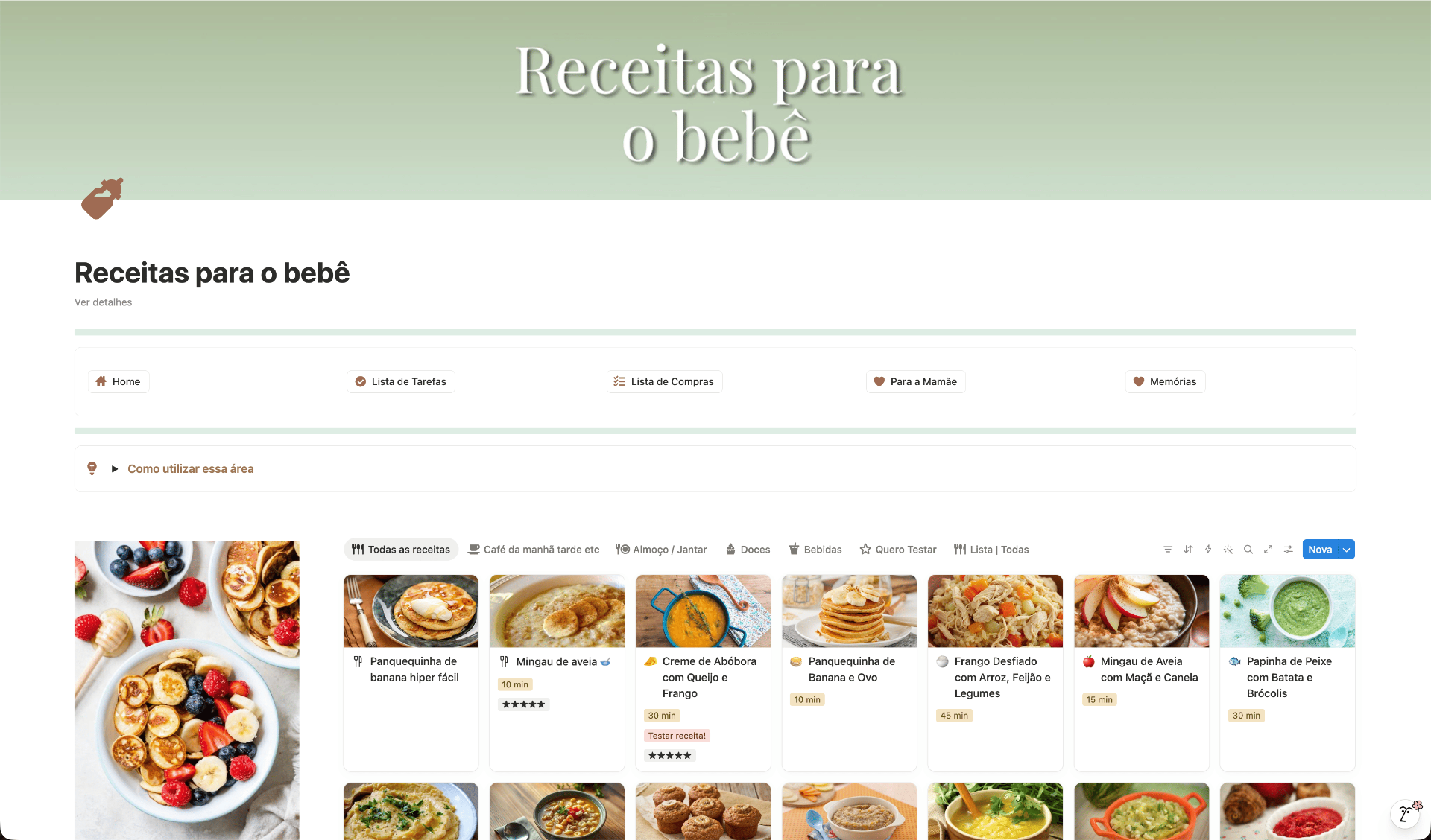 Receitas para o Bebê