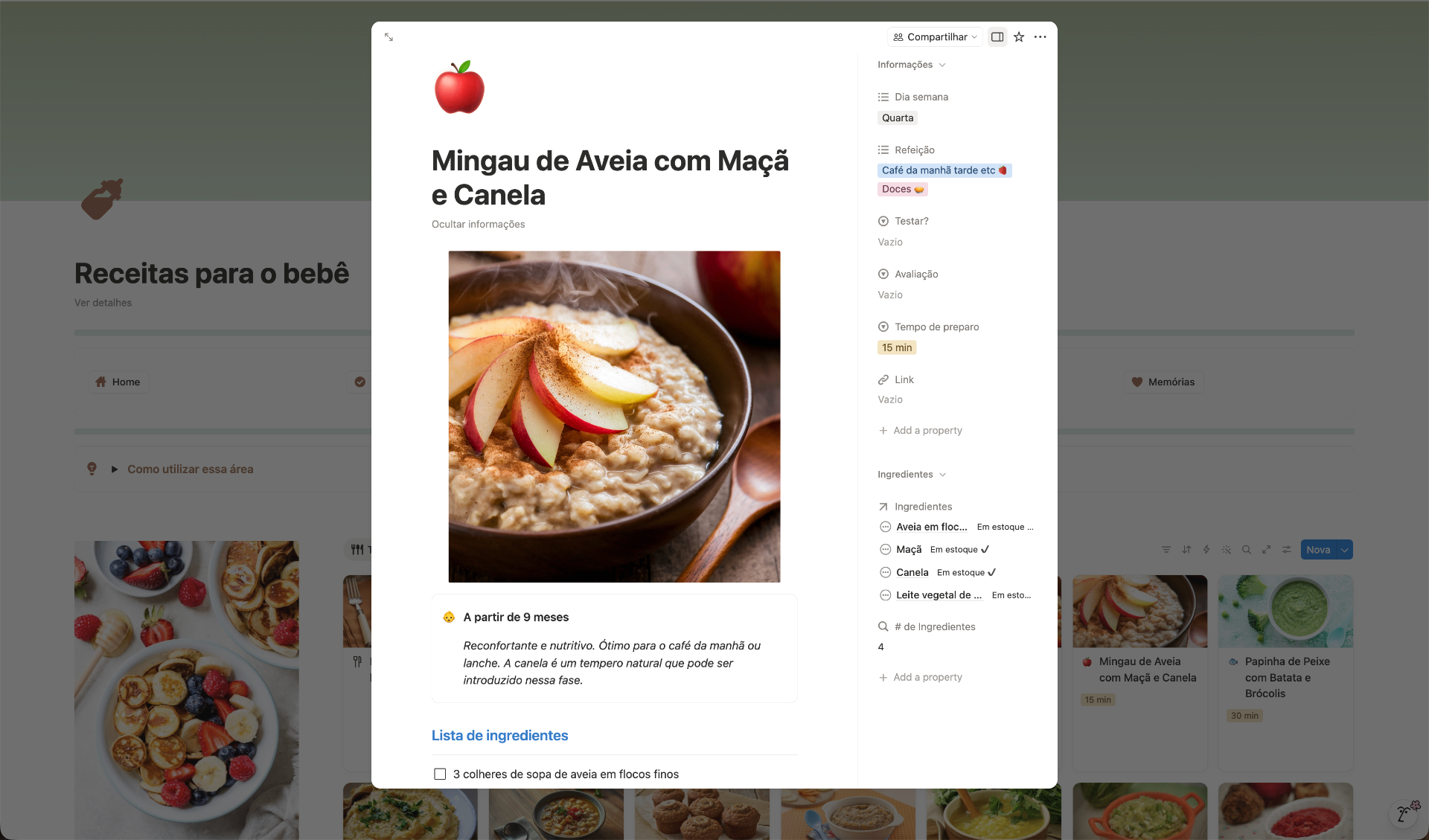 Bônus 3 — Receitas do Bebê com indicação por fase